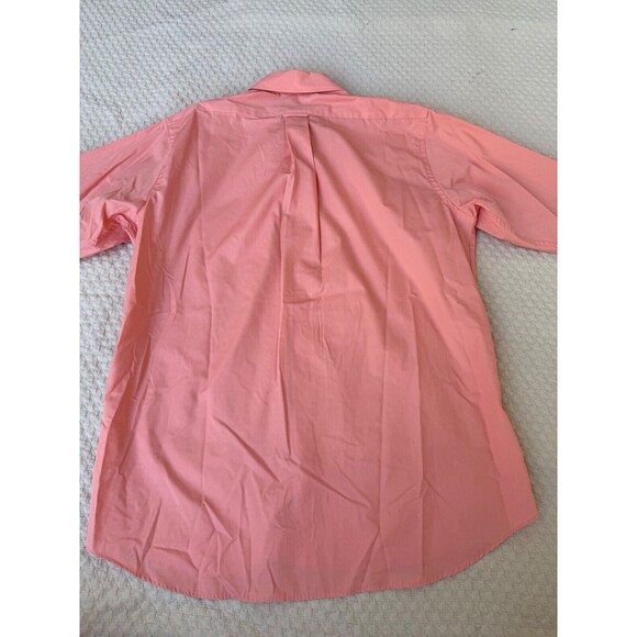 Izod Silky Poplin Shirt Button Down Dress | Peach Coral | Mens Size 16 (32/33) - Picture 7 of 12